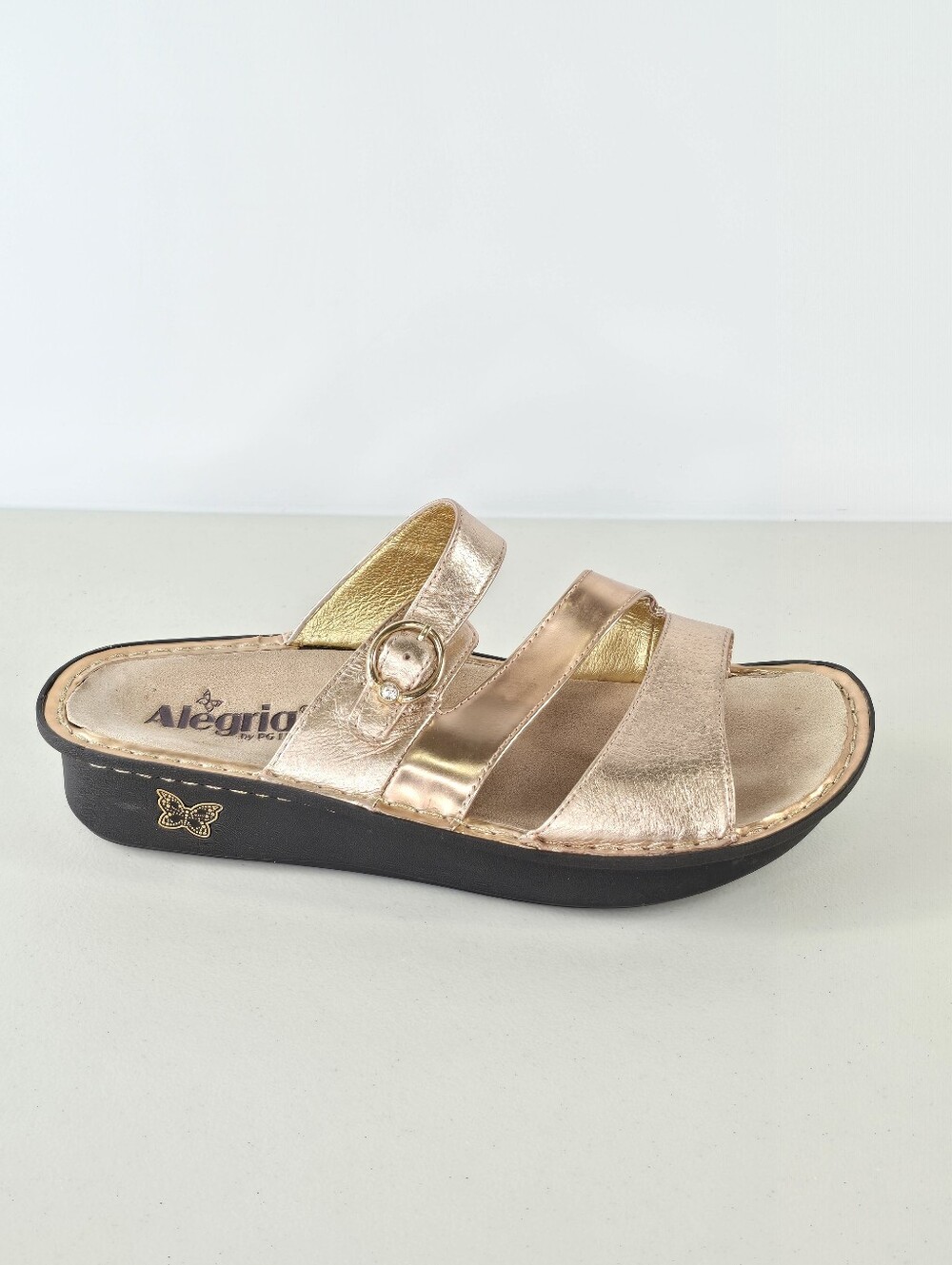 Alegria Colette Rose Gold Metallic Leather Sandals EU 41 US 10.5-11
